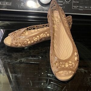 CROCS Brown Cutout Flats